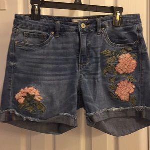 Vintage America Bestie Embroidered Print Shorts